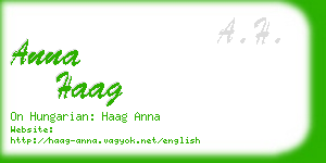 anna haag business card